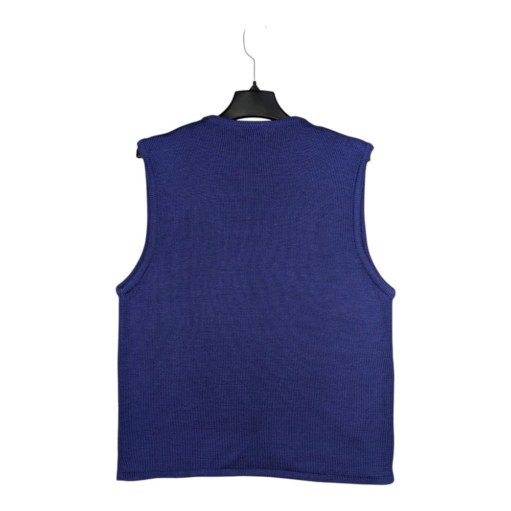 Koret Sweater Vest M Purple Wool Blend Beaded Button Front Vintage Layering - Picture 2 of 7